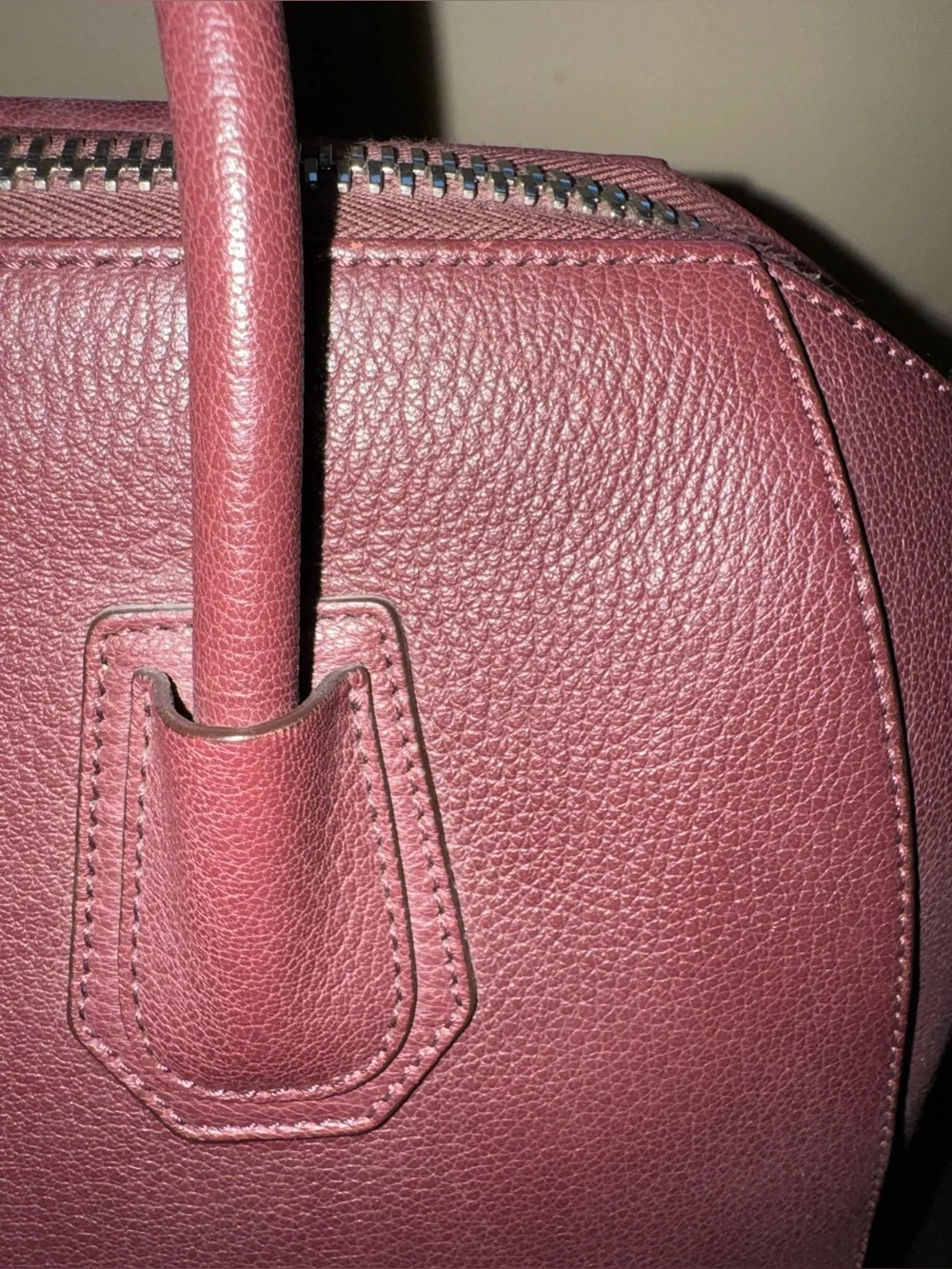 Givenchy Medium Antigona Bag in Oxblood Grained Leather